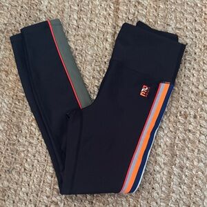 PE nation Leggings with black navy Orange gray Stripes